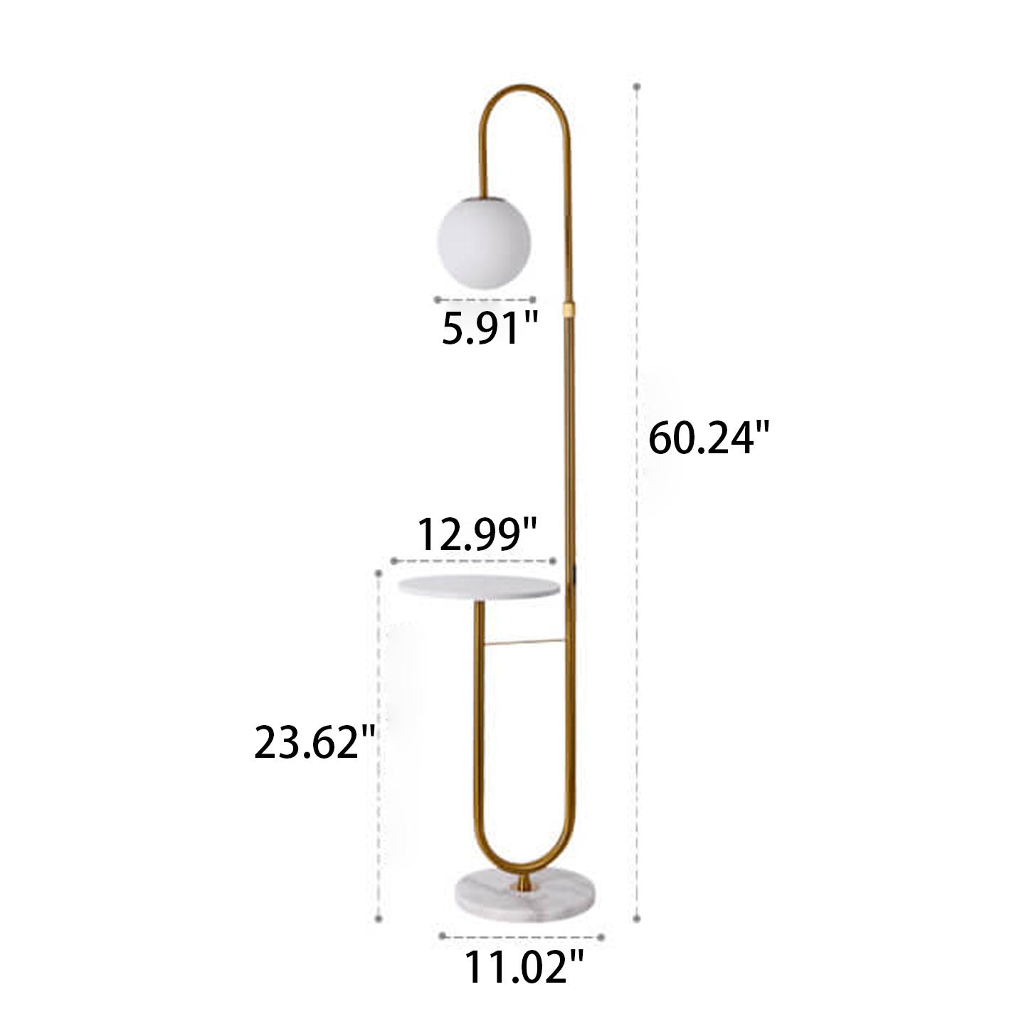 Nordic Minimalist Iron Marble Table LED Standing Floor Lamp Lumendat