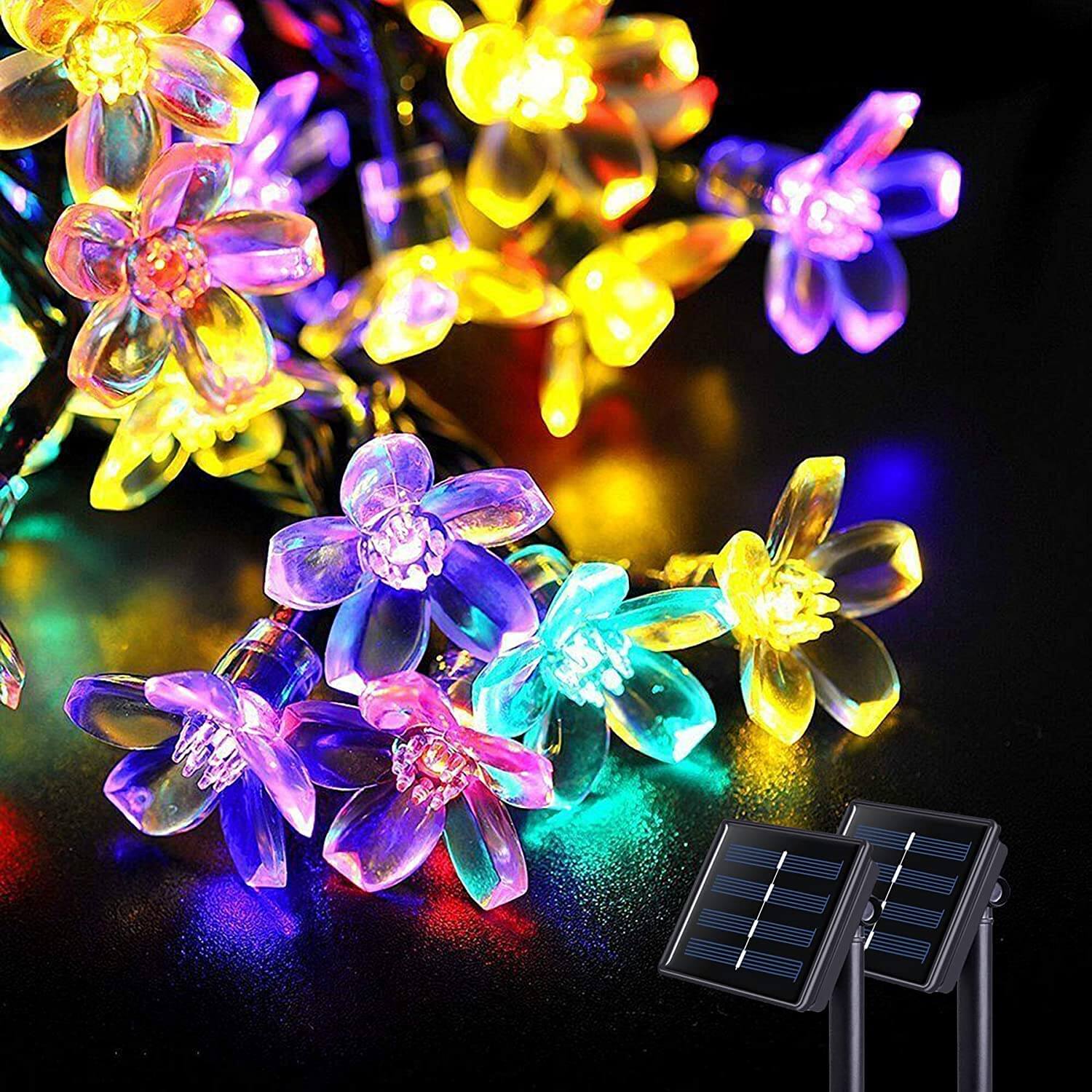 LED Solar Sakura String Lights Waterproof Outdoor Fairy Flower Lights Lumendat