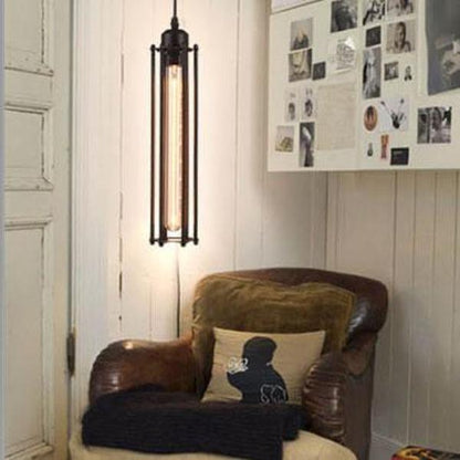Vintage Wrought Iron Long Flute 1-light Pendant Light