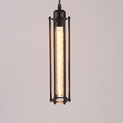 Vintage Wrought Iron Long Flute 1-light Pendant Light