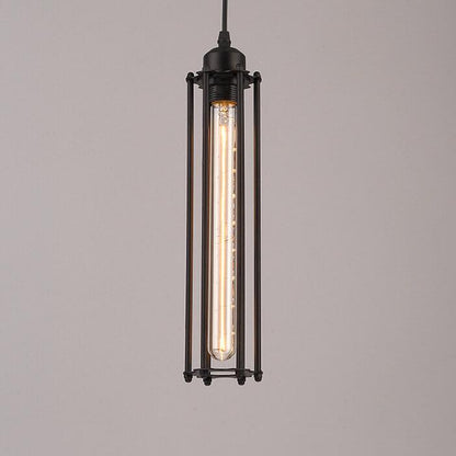 Vintage Wrought Iron Long Flute 1-light Pendant Light