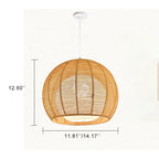 Modern Double Rattan Shade 1-Light Globe Pendant Light