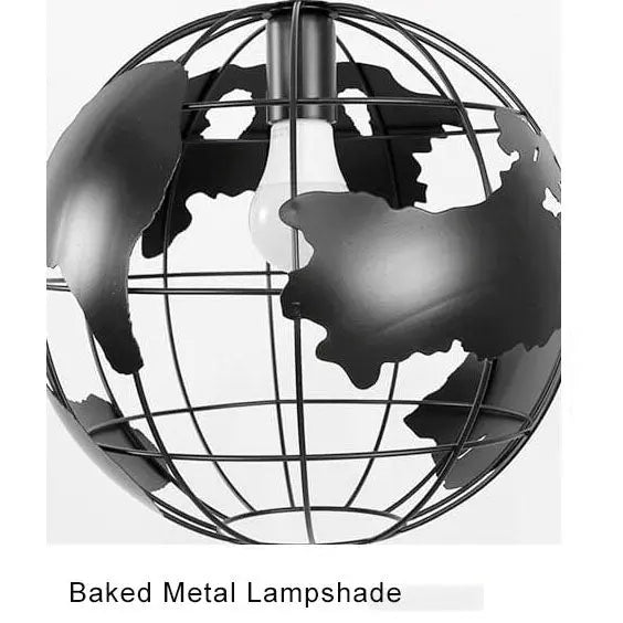 Contemporary Creative Round Earth Shaped Iron 1-light Pendant Light for Living Room Lumendat