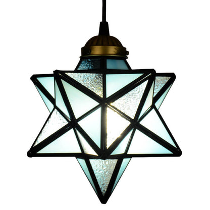 Tiffany Star Shade Icy Clear Glass 1-light LED Pendant Light