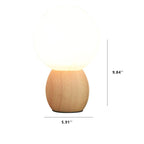 Nordic Solid Wood Milk White Glass Orb 1-Light Table Lamp Lumendat
