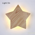 Star Shaped Wooden 1-Light Mood LED Wall Sconce Lamp