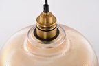 Vintage Striped Pot Lid Glass 1-light Pendant Light Lumendat
