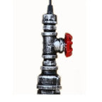 Industrial Retro Water Pipe Aged Metal 1-light Pendant Light BulbSquare