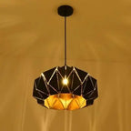 Vintage Wrought Iron Geometric Diamond Pendant Light BulbSquare