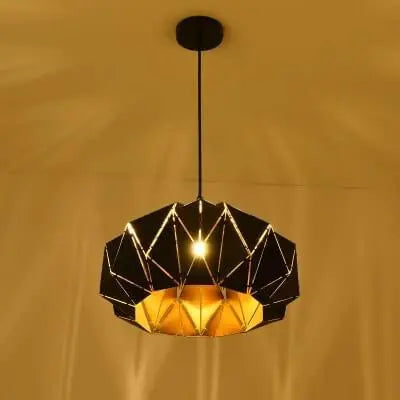Vintage Wrought Iron Geometric Diamond Pendant Light BulbSquare