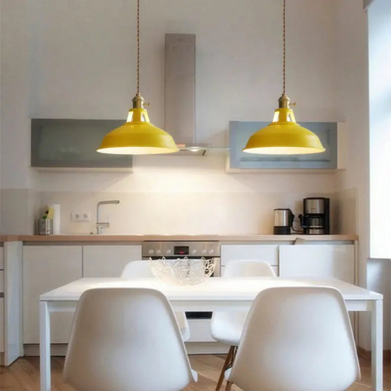 Industrial 1-light Colorful Barn Shade Pendant Light Lumendat