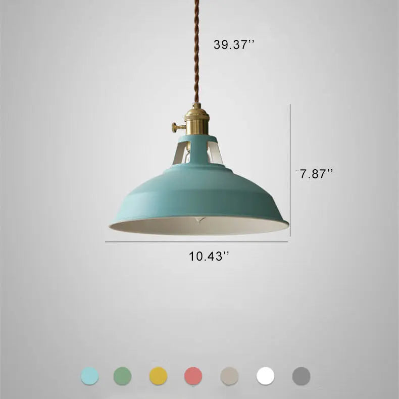 Industrial 1-light Colorful Barn Shade Pendant Light Lumendat