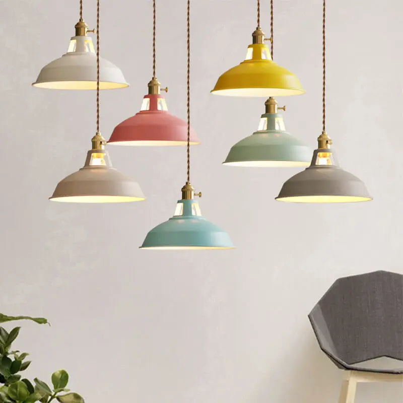 Industrial 1-light Colorful Barn Shade Pendant Light modern luxury lighting fixture