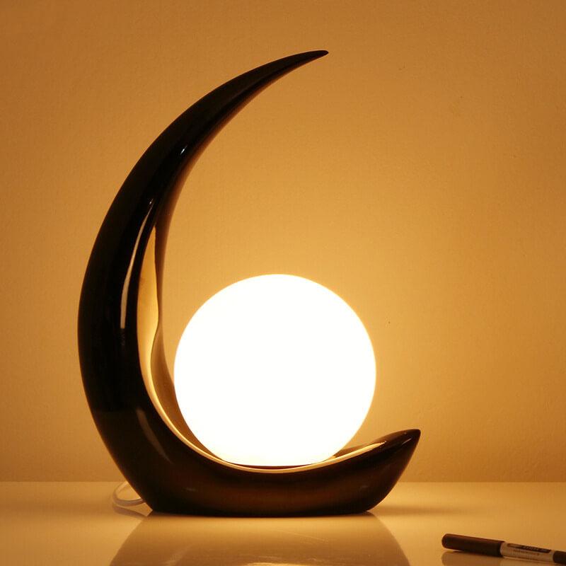Creative Crescent Night Resin 1-Light Table Lamps Lumendat