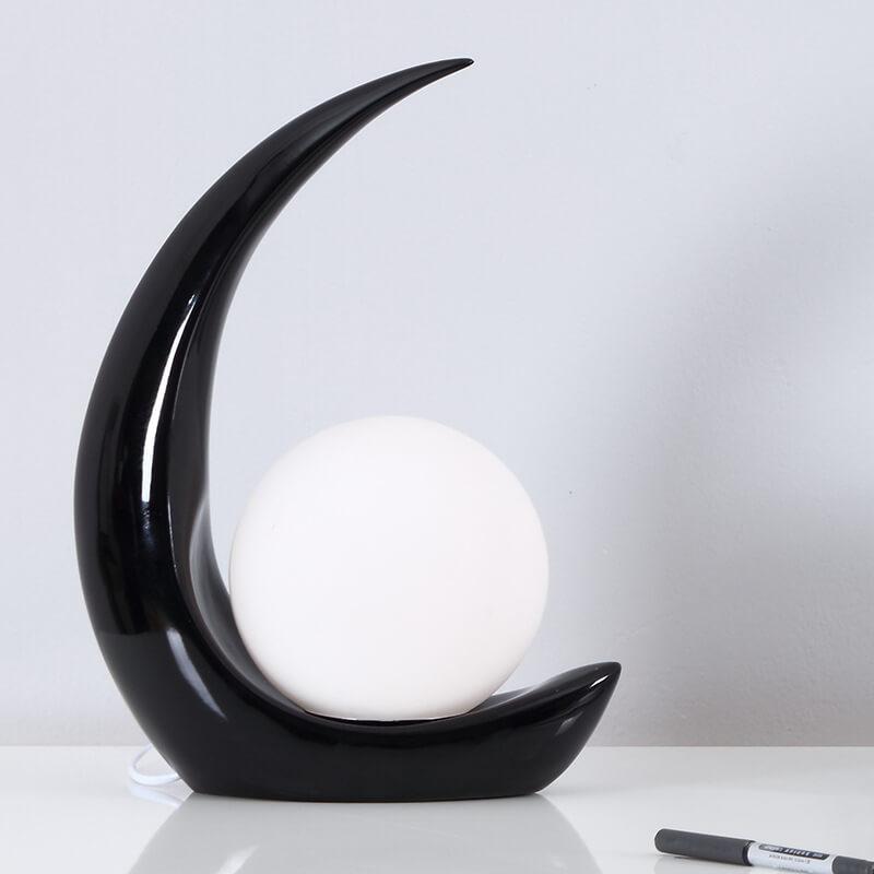 Creative Crescent Night Resin 1-Light Table Lamps Lumendat