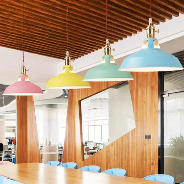 Industrial 1-light Colorful Barn Shade Pendant Light Lumendat