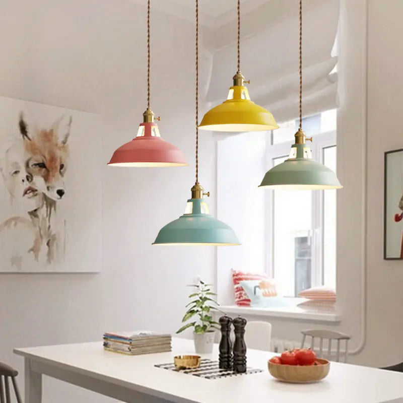 Industrial 1-light Colorful Barn Shade Pendant Light Lumendat