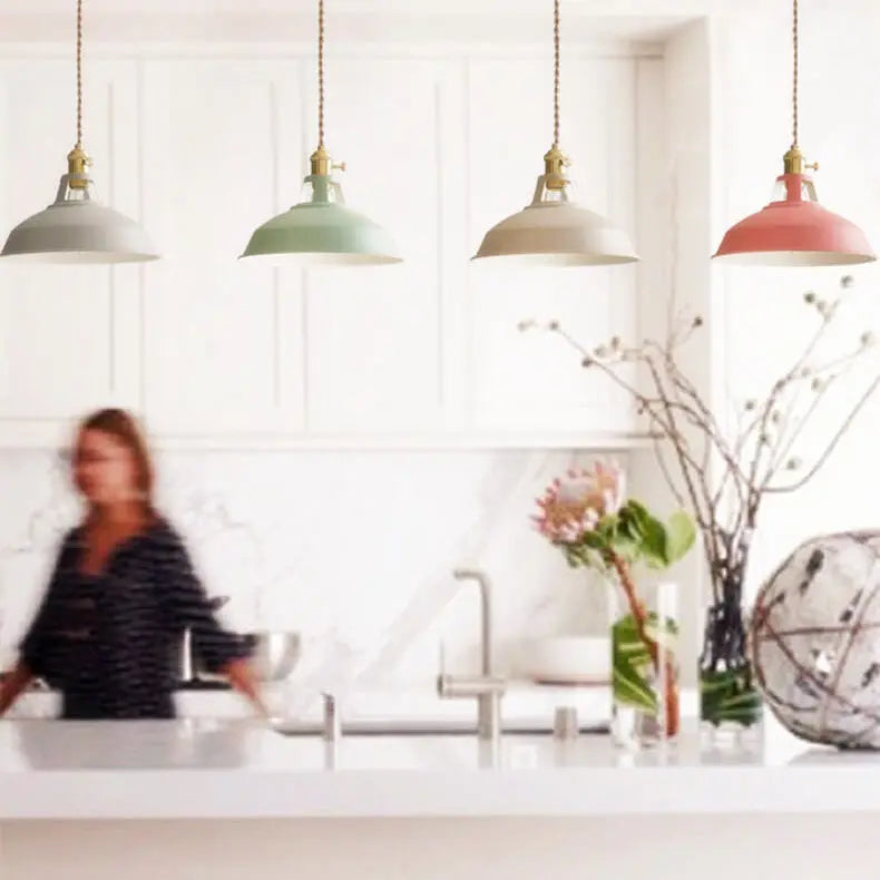Industrial 1-light Colorful Barn Shade Pendant Light Lumendat