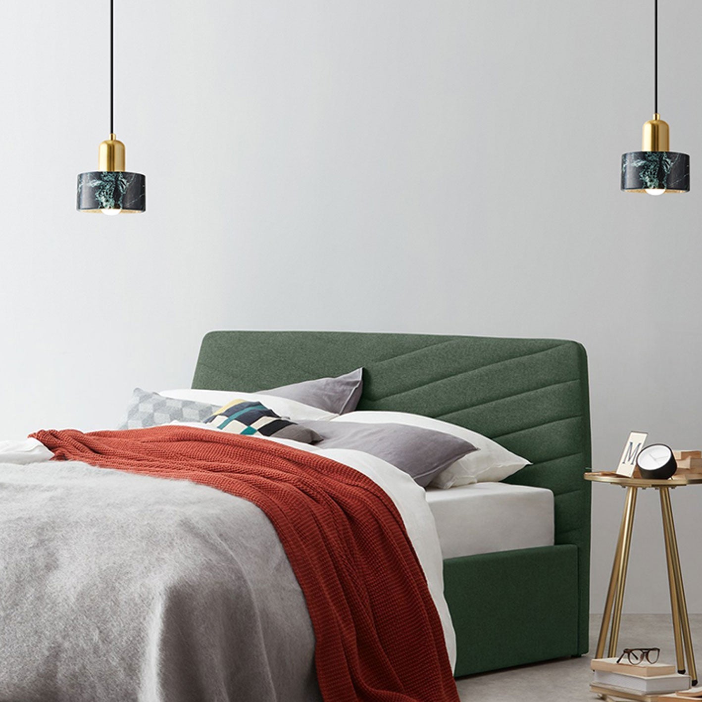 Modern Light Luxury Marble Metal 1-light Pendant Light
