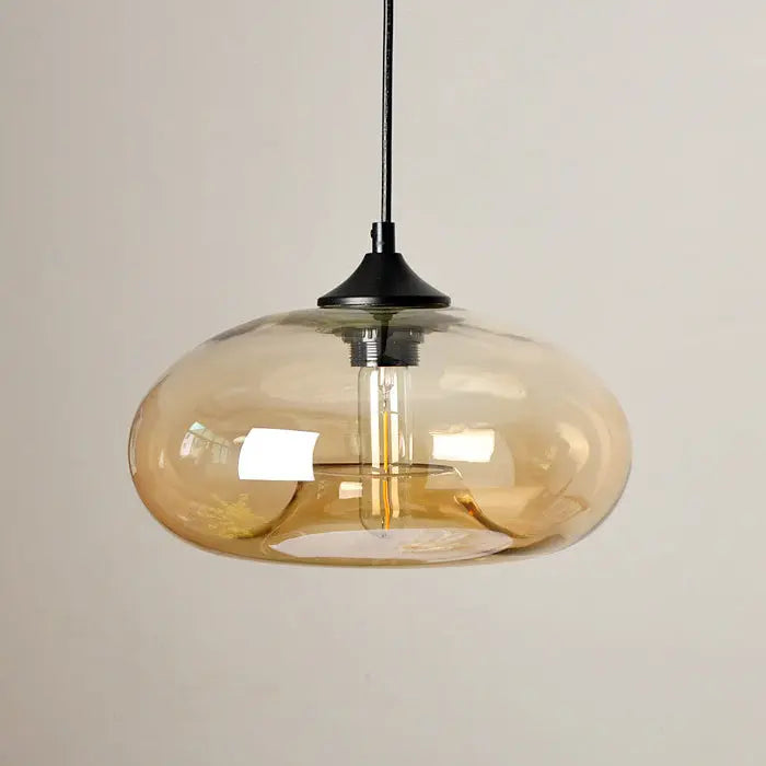 Creative Colored Glass Oval 1-light Pendant Light Lumendat