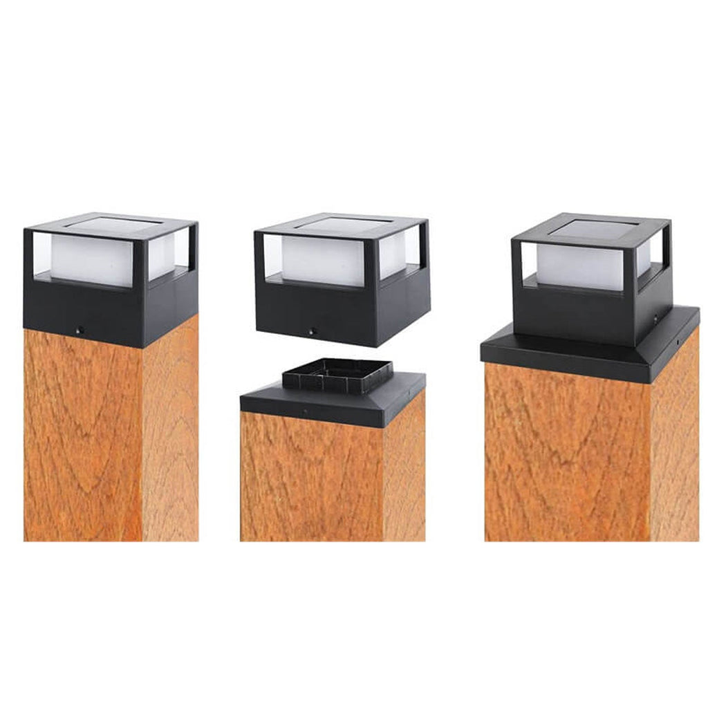 Outdoor Solar Pillar Head Light Square Pillar Head Light Garden Light Lumendat