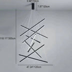 Nordic Light Luxury Iron Aluminum Geometric Line Combination LED Chandelier Lumendat