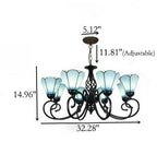 European Creative Tiffany Glass 3/5/6/8 Lights Chandelier BulbSquare