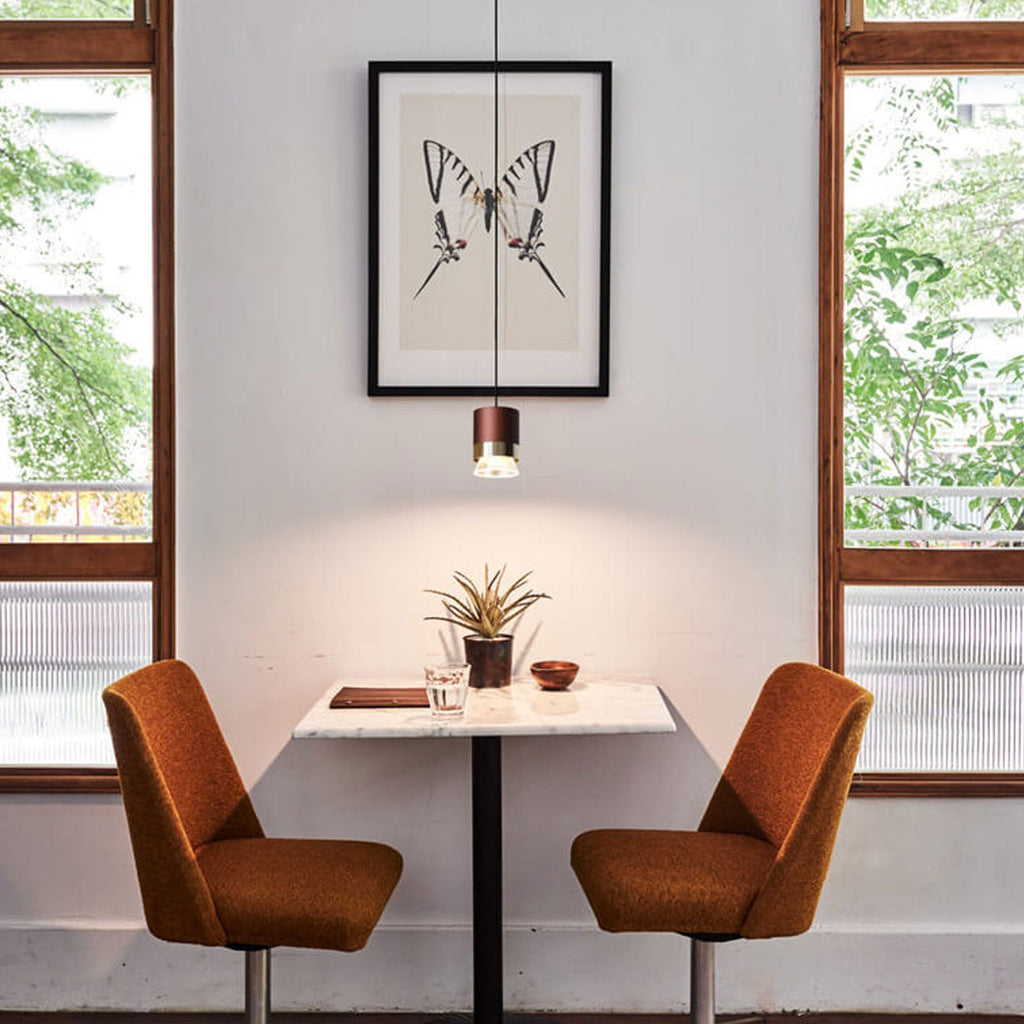 Nordic Light Luxury Cylindrical Aluminum Acrylic LED Pendant Light BulbSquare