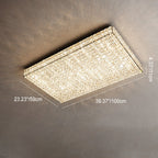 Modern Luxury Stainless Steel Crystal Round Square Rectangular LED Flush Mount Ceiling Light For Living Room Lumendat