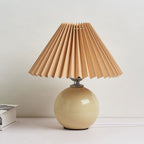 Nordic Minimalist Ceramic Pleated 1-Light Table Lamp Lumendat