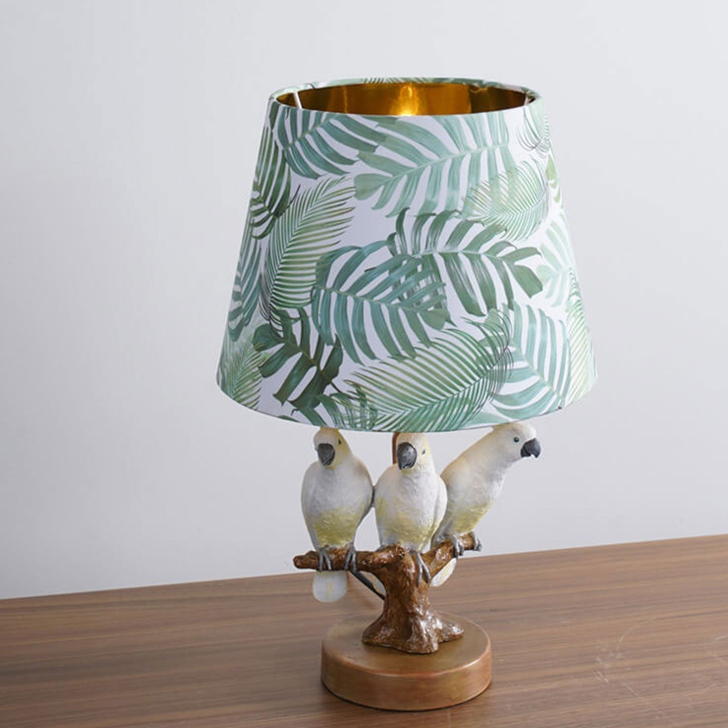 Nordic Leaf Fabric Resin Bird Design 1-Light Table Lamp Lumendat