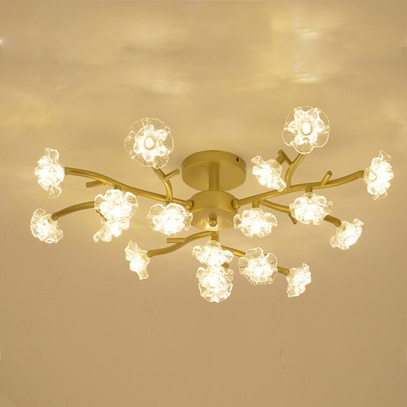Nordic Creative Plum Blossom Tree Branch LED Semi-flush Mount Ceiling Light