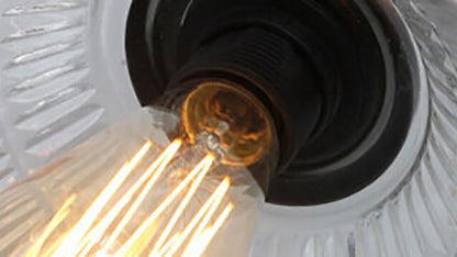 Industrial Glass Lampshade Retro Pulley 1-light Pendant Light