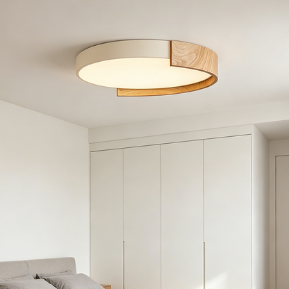 Contemporary Nordic Iron Acrylic Round LED Flush Mount Ceiling Light For Living Room & Bedroom