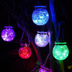 Cracked Glass Jar Waterproof Solar Copper Wire LED Outdoor Garden Landscape Light Lumendat