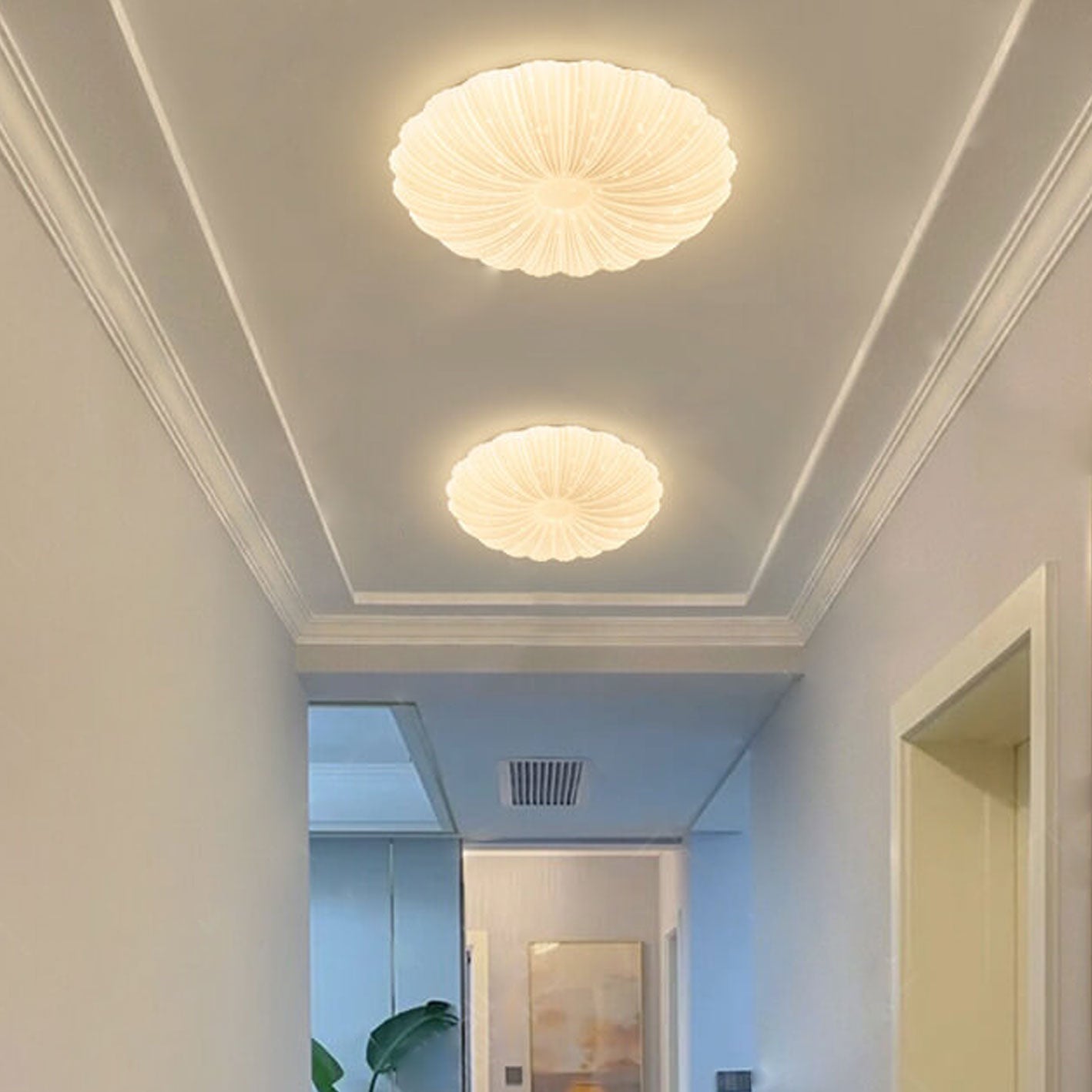 Modern Minimalist Shell Acrylic Round LED Flush Mount Ceiling Light Lumendat