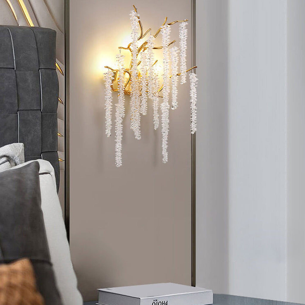 Modern Light Luxury Tree Branch Crystal 3-Light Wall Sconce Lamp Lumendat