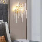 Modern Light Luxury Tree Branch Crystal 3-Light Wall Sconce Lamp Lumendat