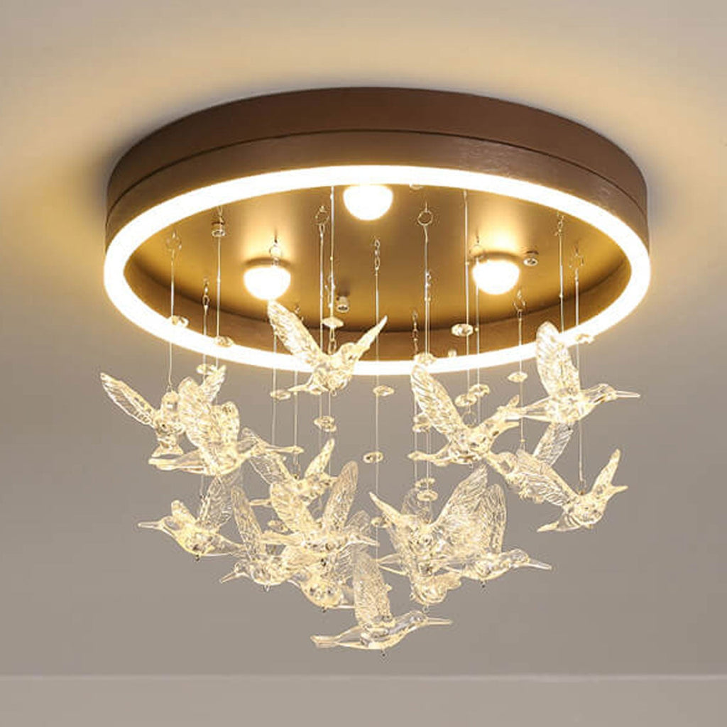 Modern Creative Cartoon Round Bird / Skirt Hanging LED Flush Mount Ceiling Light Lumendat