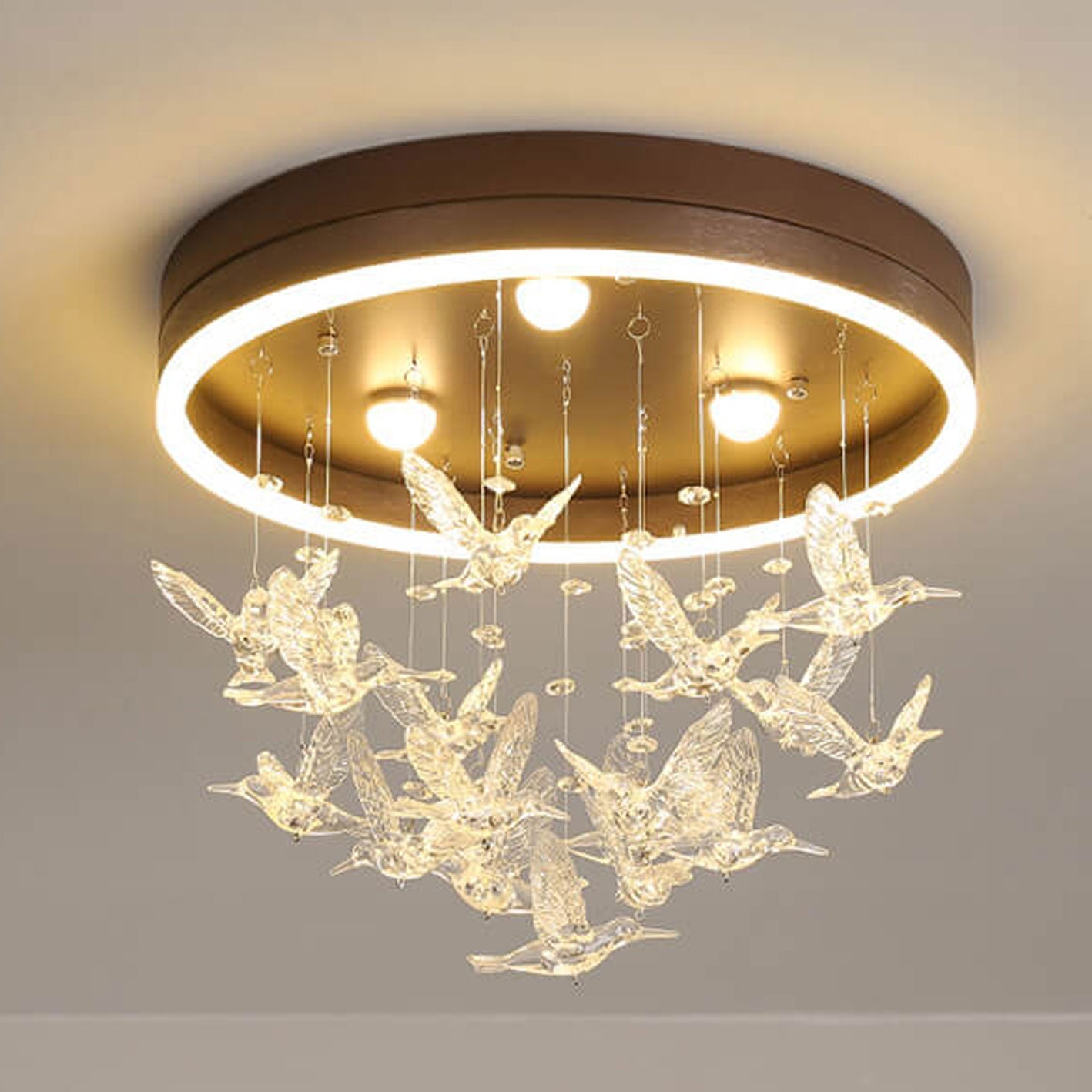 Modern Creative Cartoon Round Bird / Skirt Hanging LED Flush Mount Ceiling Light Lumendat