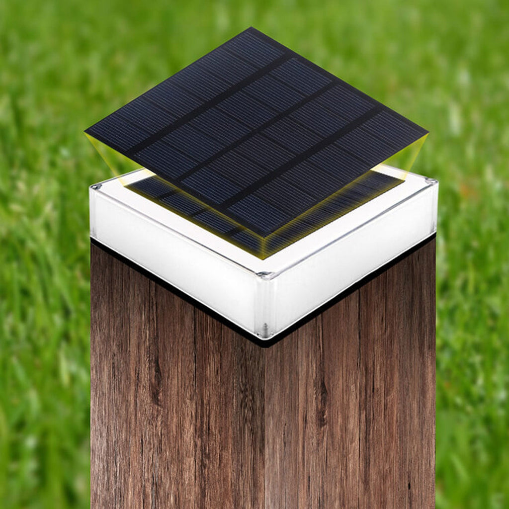 Modern Solar RGB Square Post Head Light Outdoor Garden Landscape Light Lumendat