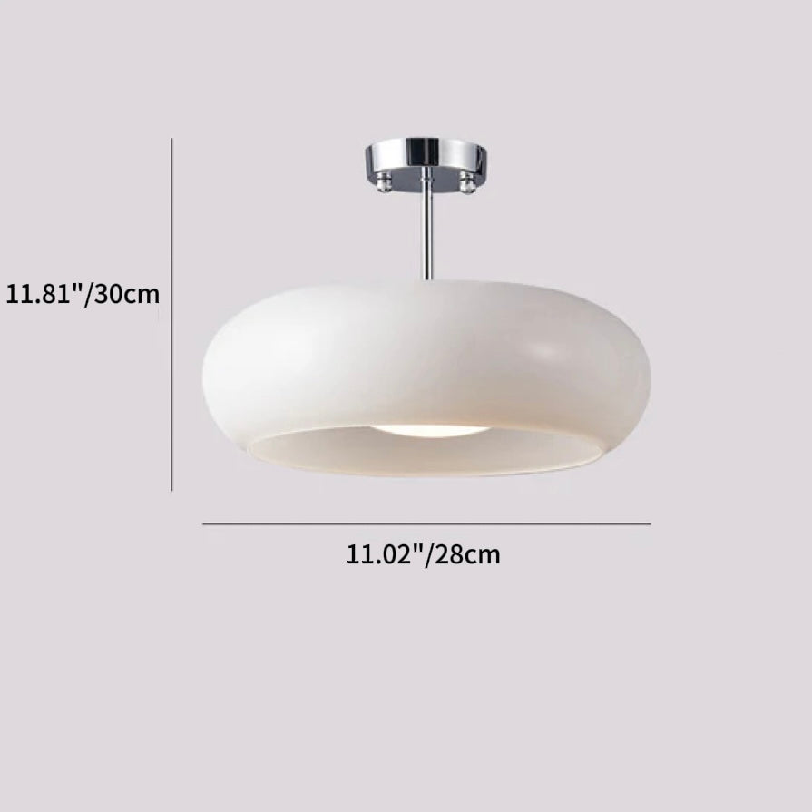 Contemporary Scandinavian Persimmon Oval Disc Base Iron Glass 1-light Pendant Light for Living Room BulbSquare