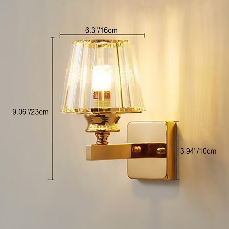 Modern Minimalist Oval Cylinder Hardware Crystal 1-Light Wall Sconce Lamp For Bedroom Lumendat