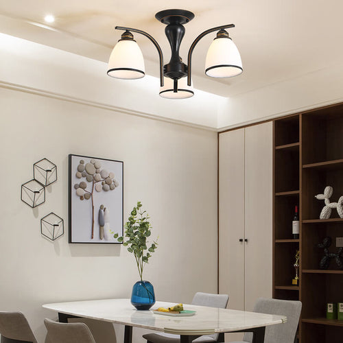 Vintage Bell Shade 3-5 Light Semi-flush Mount Lighting