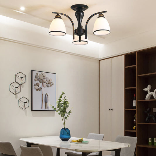 Vintage Bell Shade 3-5 Light Semi-flush Mount Lighting