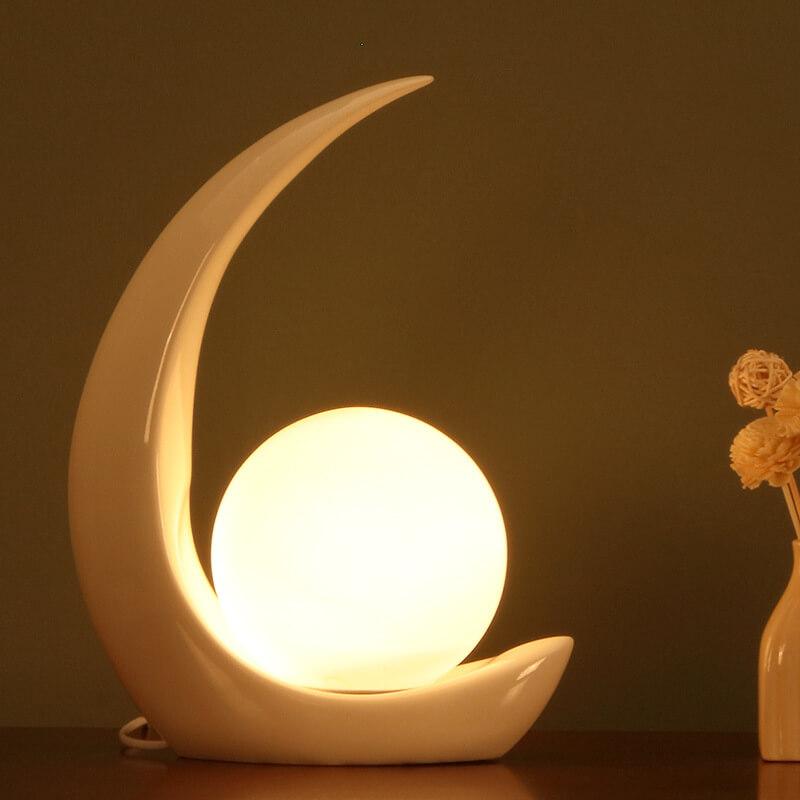 Creative Crescent Night Resin 1-Light Table Lamps Lumendat