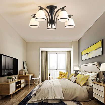 Vintage Bell Shade 3-5 Light Semi-flush Mount Lighting