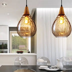 Water Ripple Glass 1-light Drop Shaped Pendant Light Lumendat