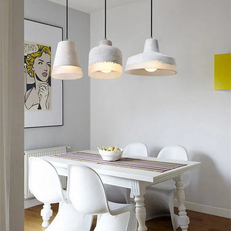 Industrial Minimalist Grey Shade 1-light Cement Pendant Light Lumendat