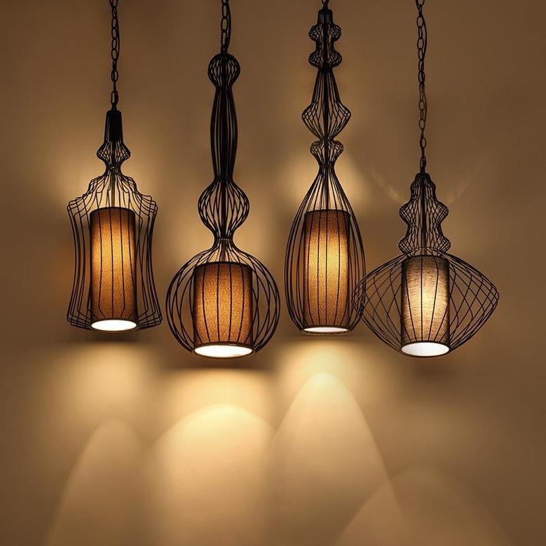 Industrial Retro Metal Birdcage 1-light Lantern Pendant Light BulbSquare